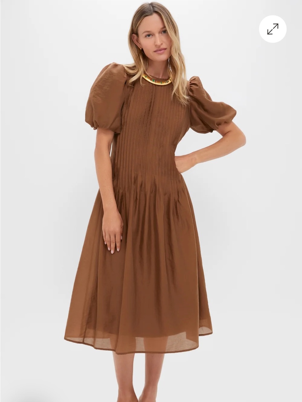 Toffee Nut Taffeta Mere Dress